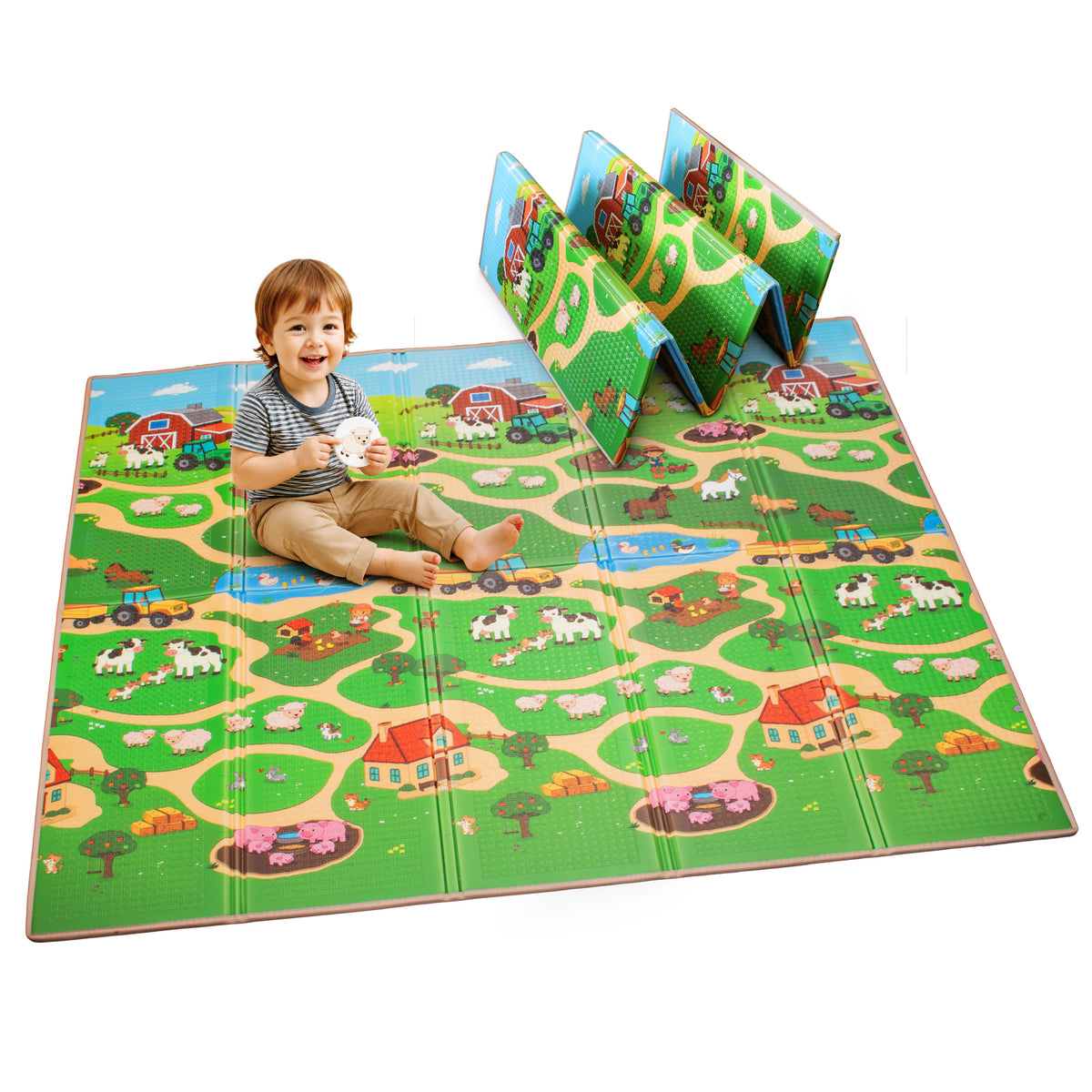 Bauernhof Krabbelmatte mit Spielfiguren